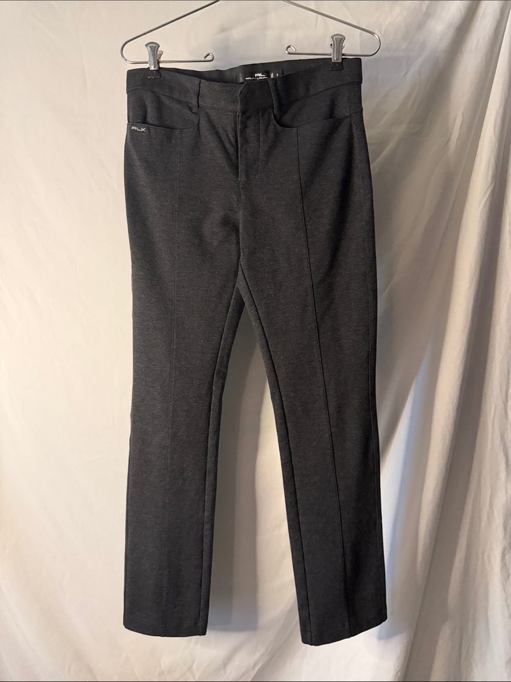 RLX Ralph Lauren Ponte Slim Straight Trousers Womens 2 Black Excellent Stretch